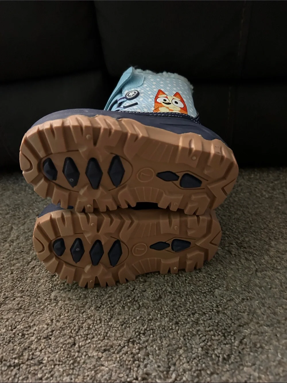 Bluey Kids Winter Boots with Plush Cuff. Rated for -20C